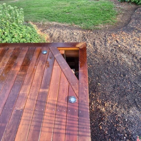 spots intégrés à la terrasse