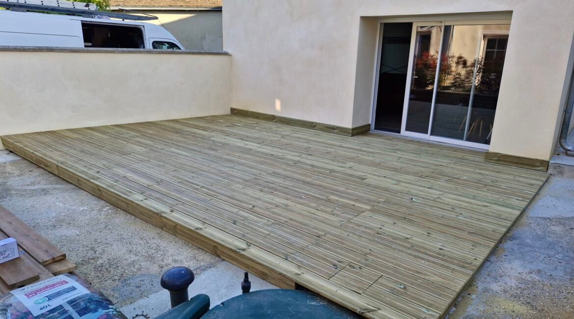 terrasse en bois sur plots